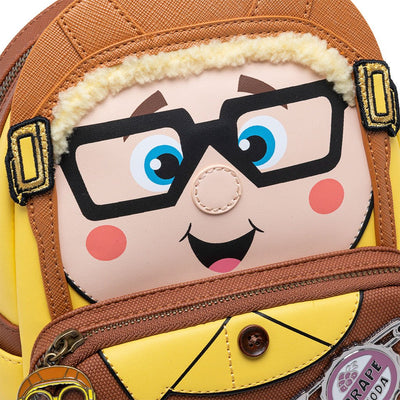 707 Street Exclusive - Loungefly Disney Pixar Up Young Carl Cosplay Mini Backpack with Removable Glasses - Close Up