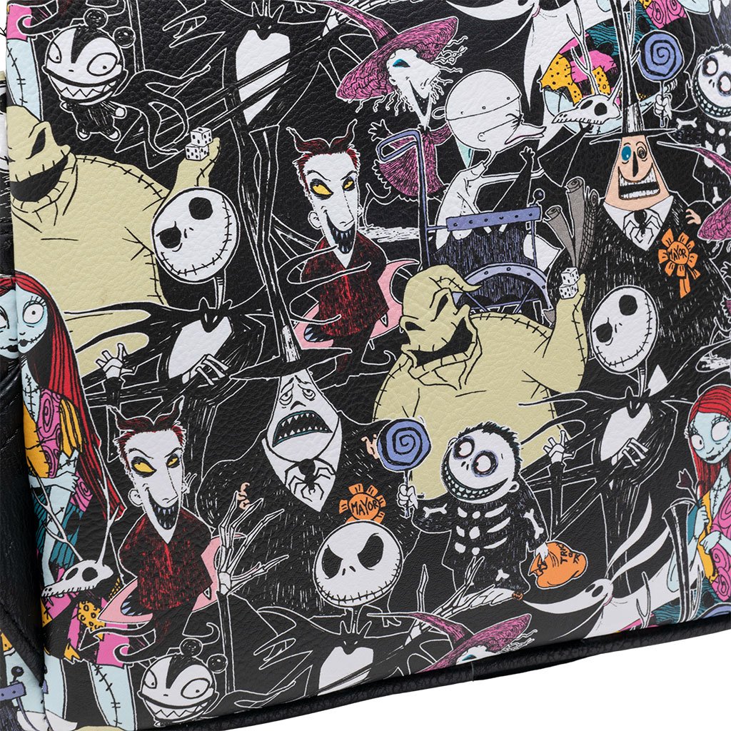 707 Street Exclusive - Loungefly Disney The Nightmare Before Christmas Allover Print Mini Backpack - Print Close Up