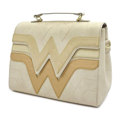LOUNGEFLY X DC COMICS WONDER WOMAN QUILTED DIE CUT FLAP CROSS BODY BAG - SIDE
