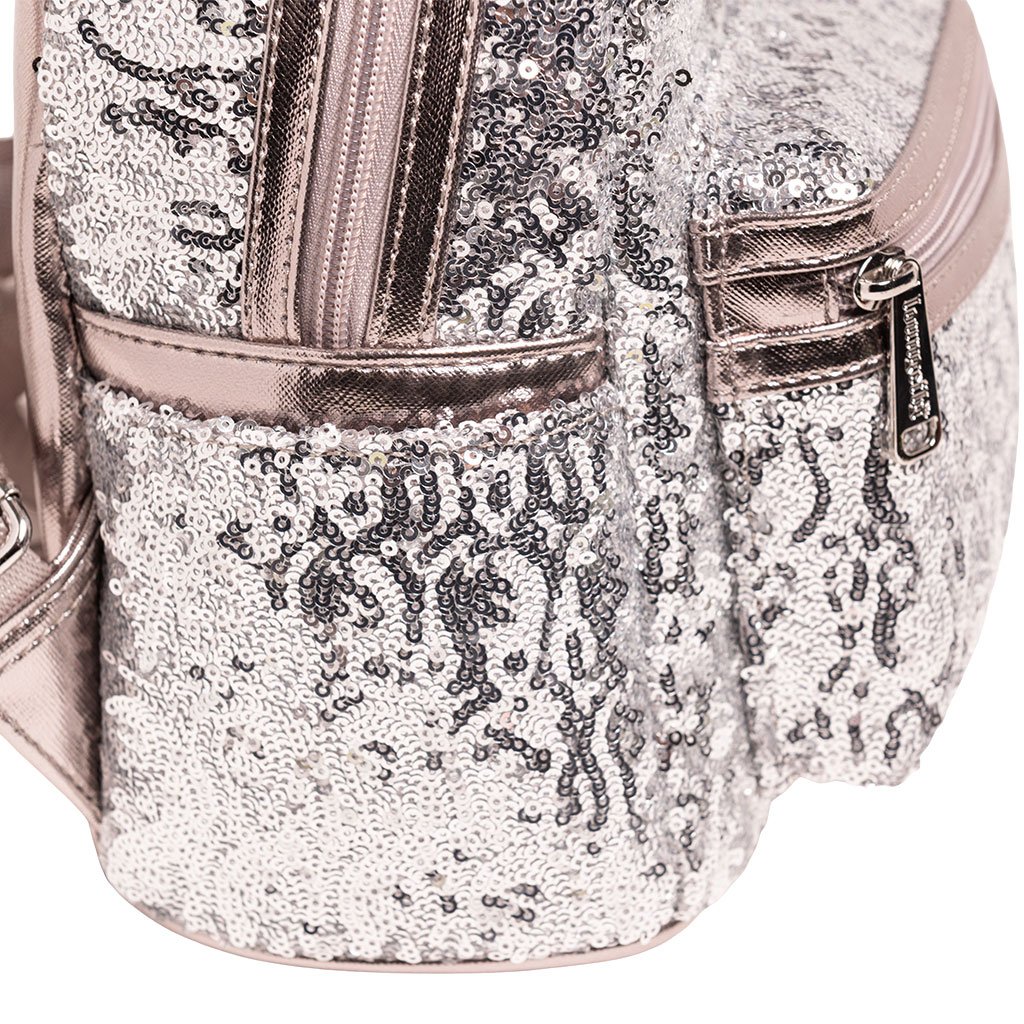 707 Street Exclusive - Loungefly Disney Minnie Mouse Silver Sequin Mini Backpack
