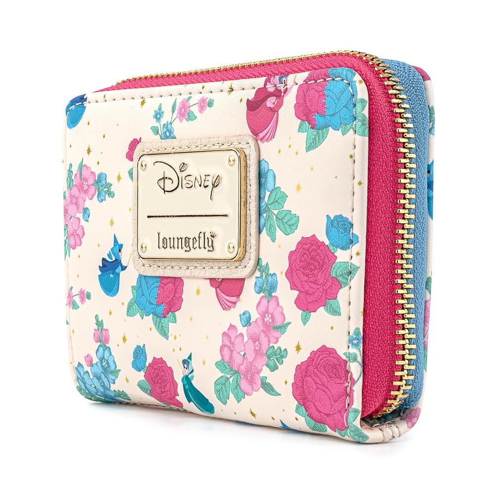 Disney Sleeping Beauty Floral Fairy Godmother Allover Print Zip-Around Wallet - Side Profile