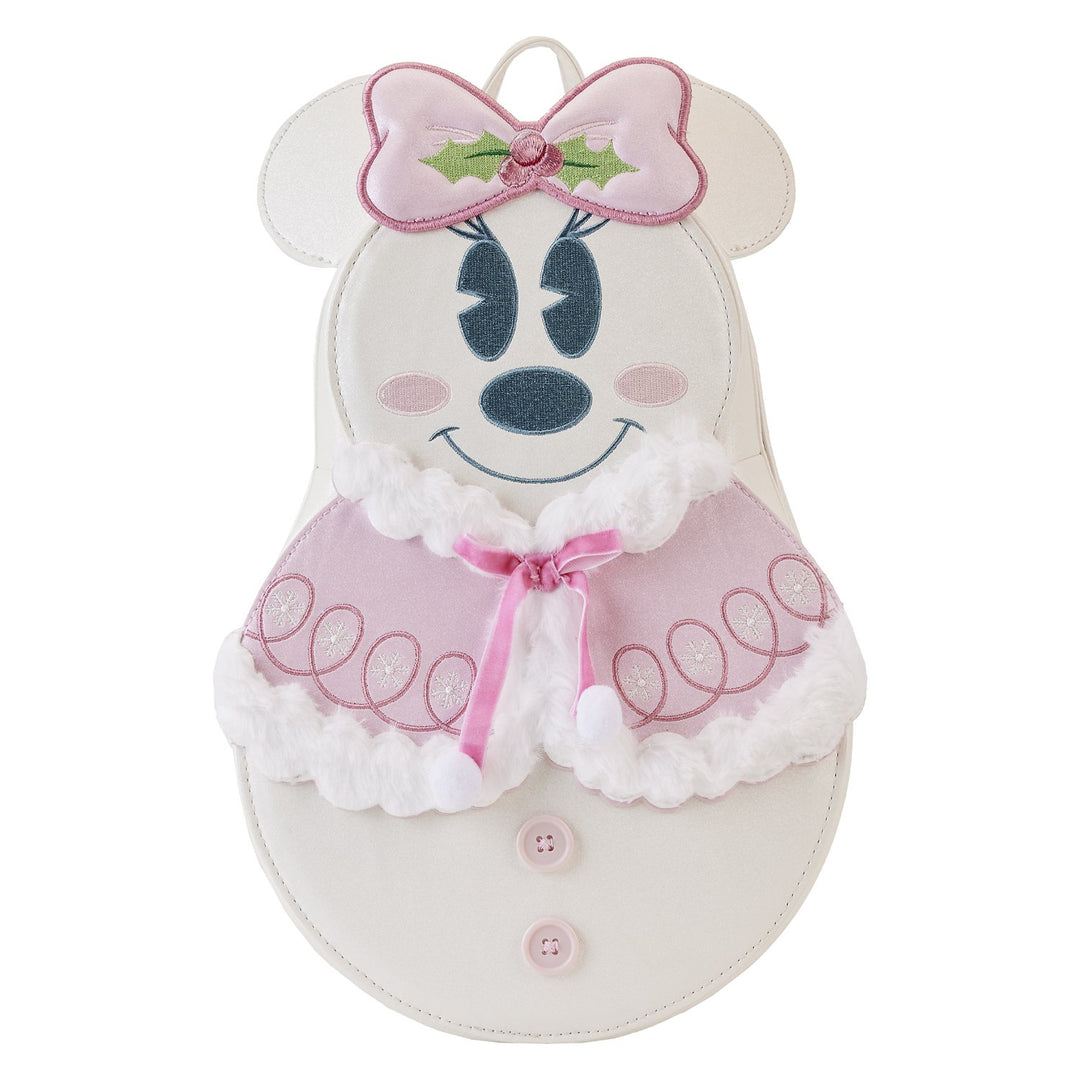 Loungefly Disney Minnie Pastel Figural Snowman Mini Backpack - Front