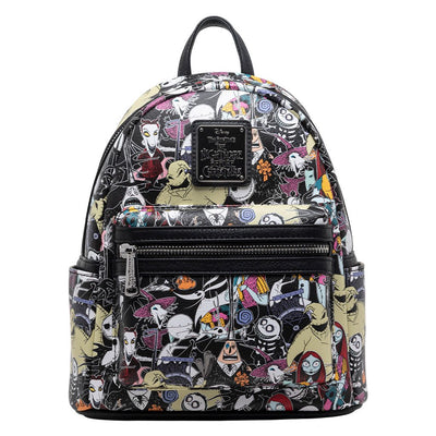 707 Street Exclusive - Loungefly Disney The Nightmare Before Christmas Allover Print Mini Backpack - Front