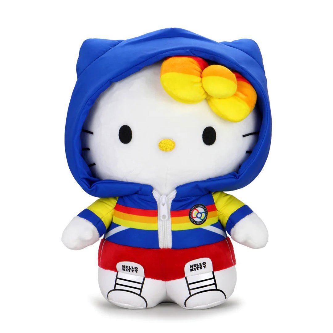 Kidrobot Sanrio 12.5" Hello Kitty Sports Plush Toy - Front hood up
