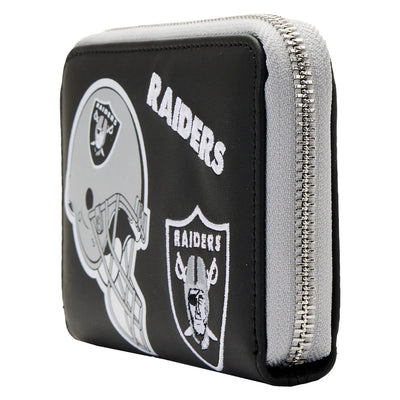 Loungefly NFL Las Vegas Raiders Patches Zip-Around Wallet - Side View