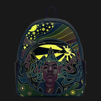 Loungefly Jimi Hendrix Psychedelic Landscape Mini Backpack - Glow in the Dark