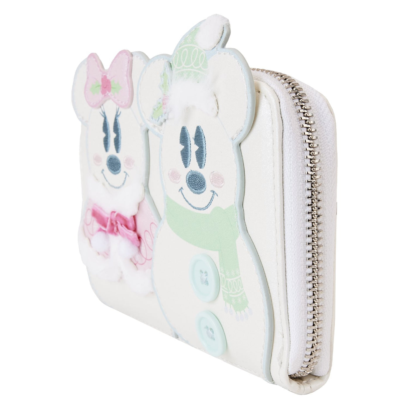 Loungefly Disney Mickey and Minnie Pastel Snowman Zip-Around Wallet - Side