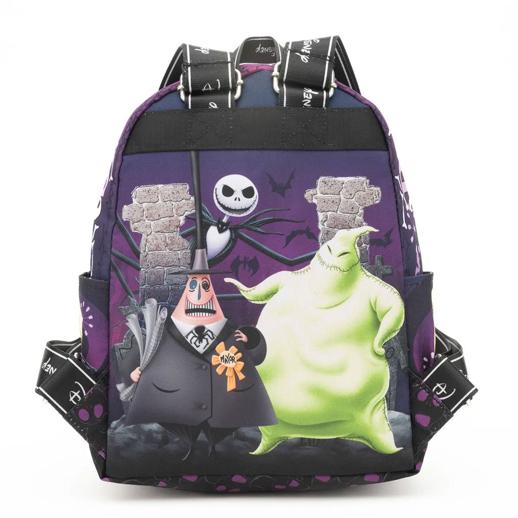 WondaPop Disney Nightmare Before Christmas Halloween Town Gang 13" Nylon Mini Backpack - Back