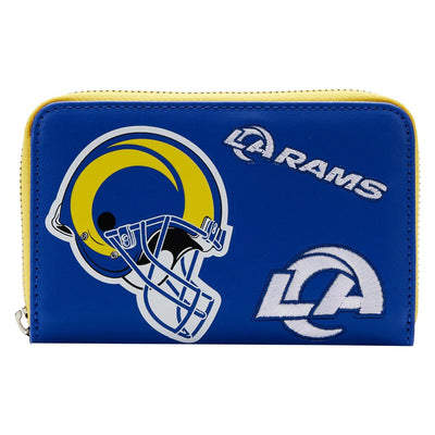 Loungefly NFL Los Angeles Rams Patches Zip-Around Wallet - Front