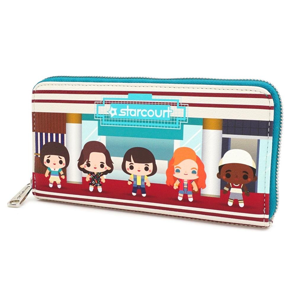 LOUNGEFLY X STRANGER THINGS STARCOURT MALL CHIBI AOP WALLET - SIDE