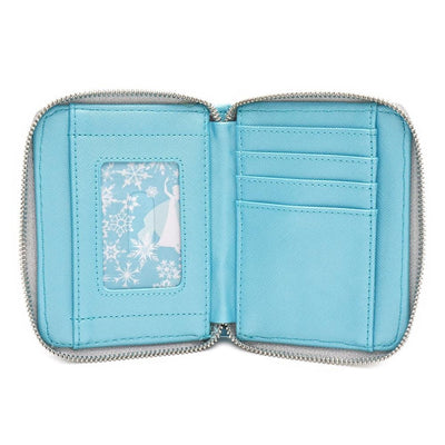 LOUNGEFLY X DISNEY FROZEN ELSA REVERSIBLE SEQUIN ZIP AROUND WALLET - INSIDE PRINT