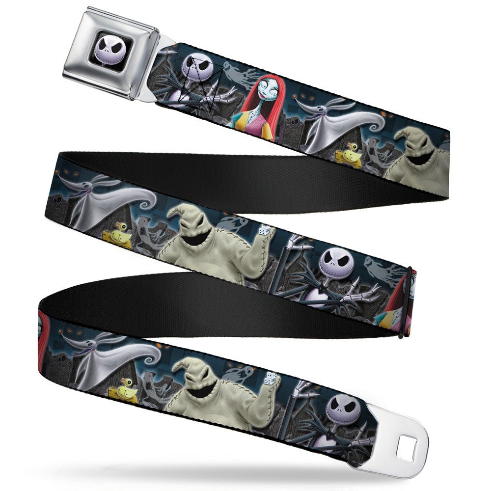 Jack Expression6 Full Color - Nightmare Before Christmas 4-Character Group/Cemetery Scene Webbing Seatbelt Belt-FRONT