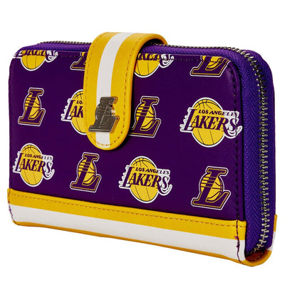 Loungefly NBA Los Angeles Lakers Zip-Around Wallet - Close Up