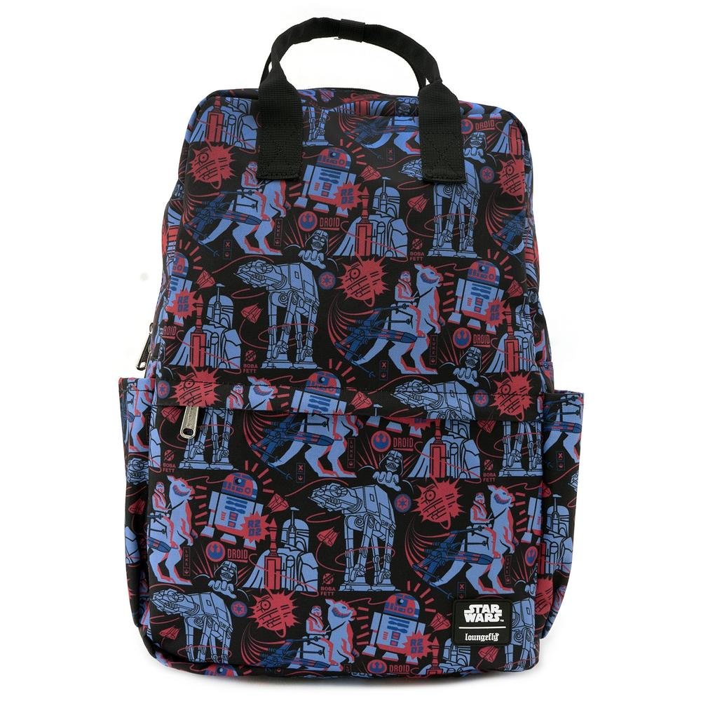 LOUNGEFLY X STAR WARS EMPIRE STRIKES BACK 40TH ANNIVERSARY AOP SQUARE NYLON BACKPACK - FRONT