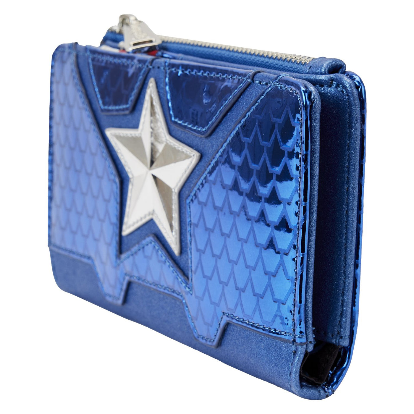 Loungefly Marvel Shine Captain America Cosplay Flap Wallet - Side View