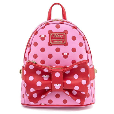 Loungefly Disney Minnie Mouse Pink Bow 2-in-1 Mini Backpack with Detachable Fanny Pack - Front
