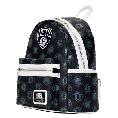 Loungefly NBA Brooklyn Nets Debossed Logo Mini Backpack - Side View