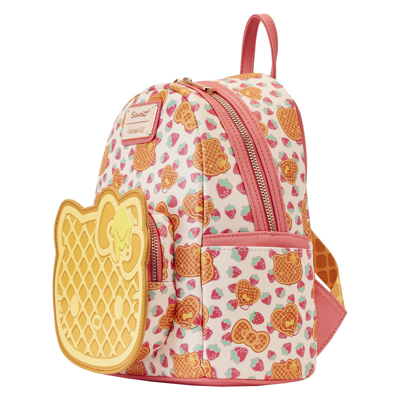 671803458147 - Loungefly Sanrio Hello Kitty Breakfast Waffle Mini Backpack - Side View