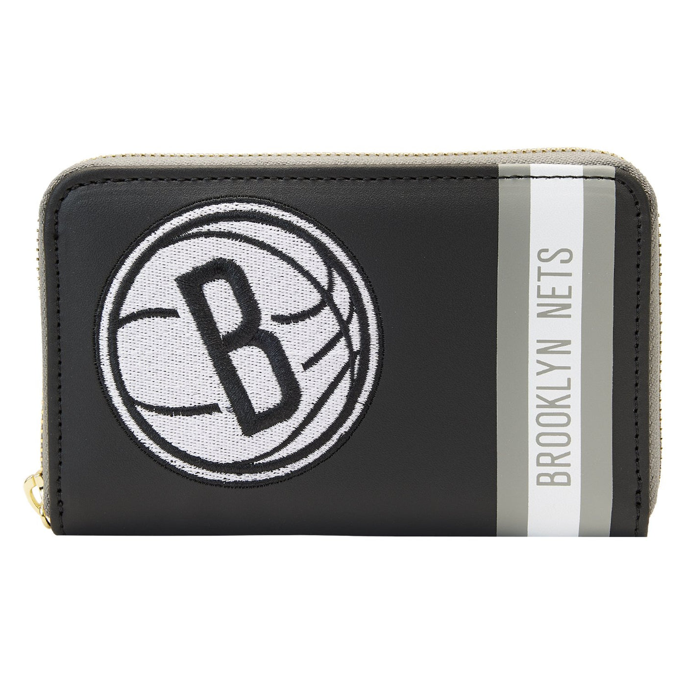 671803451766 - Loungefly NBA Brooklyn Nets Patch Icons Zip-Around Wallet - Front