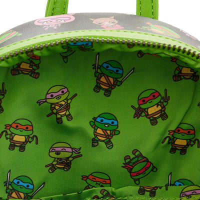Loungefly Teenage Mutant Ninja Turtles Sewer Cap All Over Print Mini Backpack - Interior lining