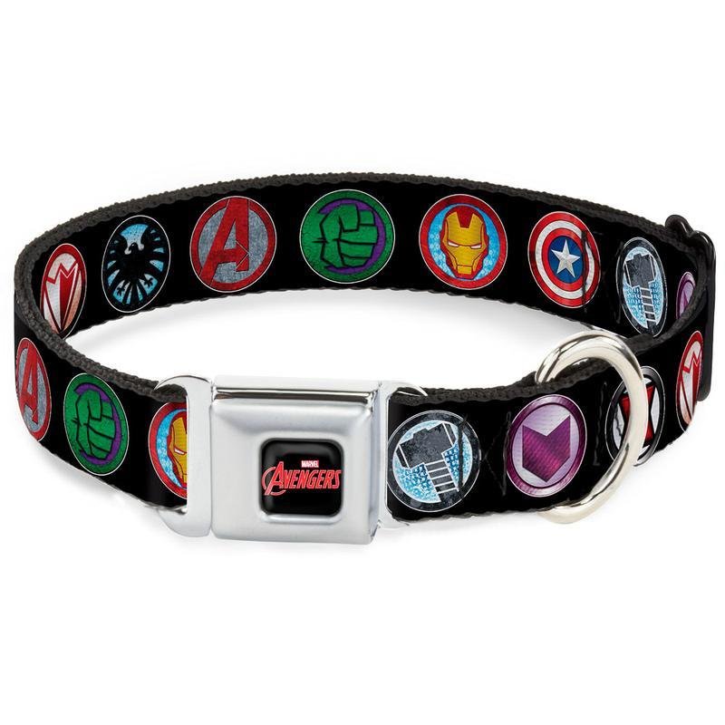 Marvel Avengers Logo - Multicolor Buckle-Down Dog Collar