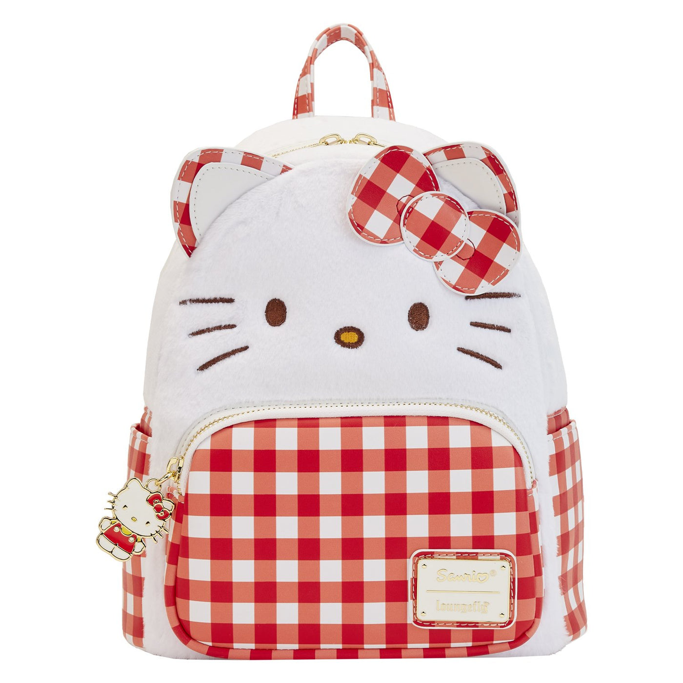 671803447134 - Loungefly Sanrio Hello Kitty Gingham Cosplay Mini Backpack - Front