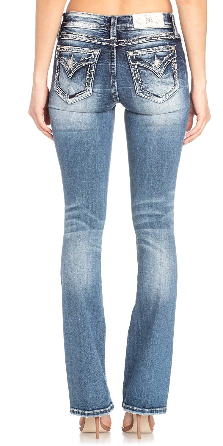 Abstract Border Bootcut Jeans