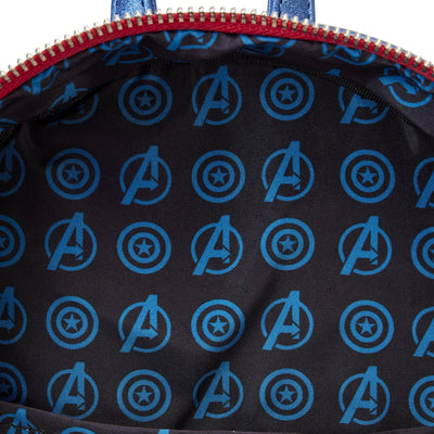 Loungefly Marvel Shine Captain America Cosplay Mini Backpack - Interior Lining