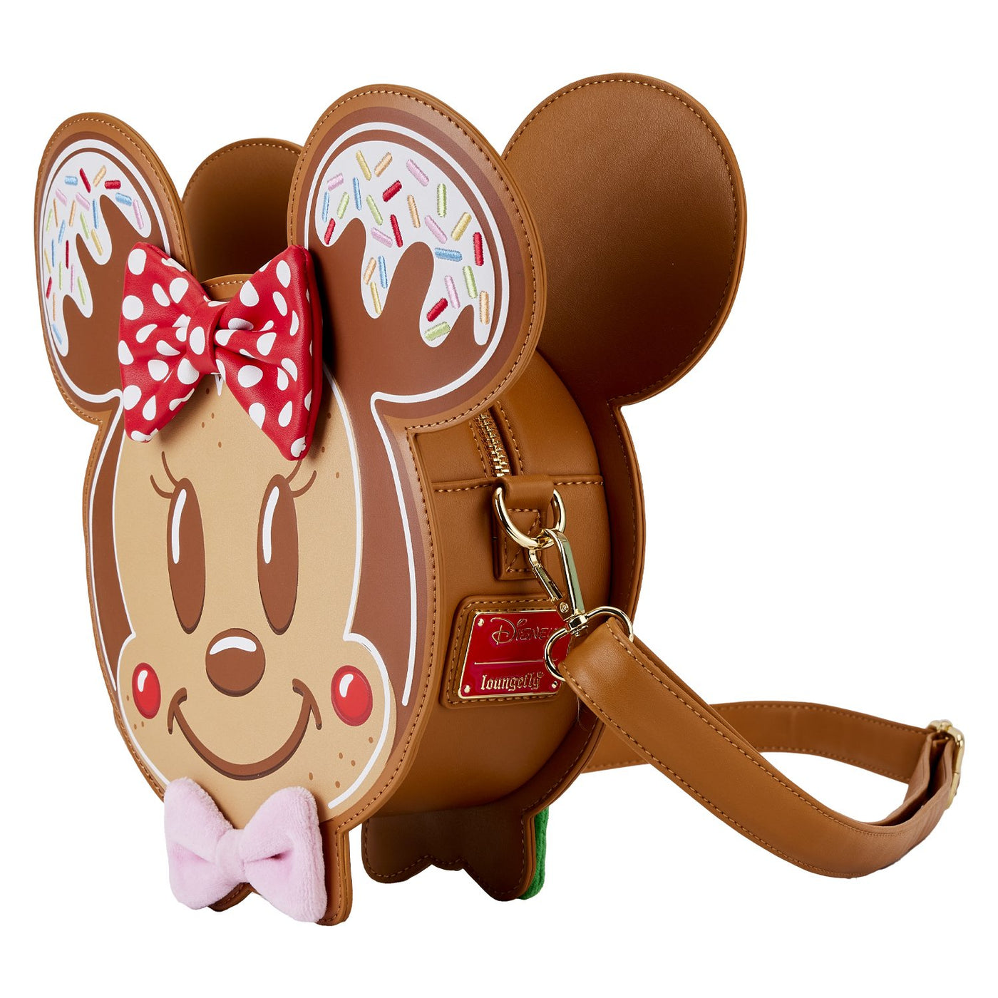 Loungefly Disney Mickey and Minnie Gingerbread Cookie Figural Crossbody - Side View