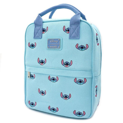 LOUNGEFLY X DISNEY LILO AND STITCH STITCH EMBROIDERED CANVAS SQUARE MINI BACKPACK - SIDE