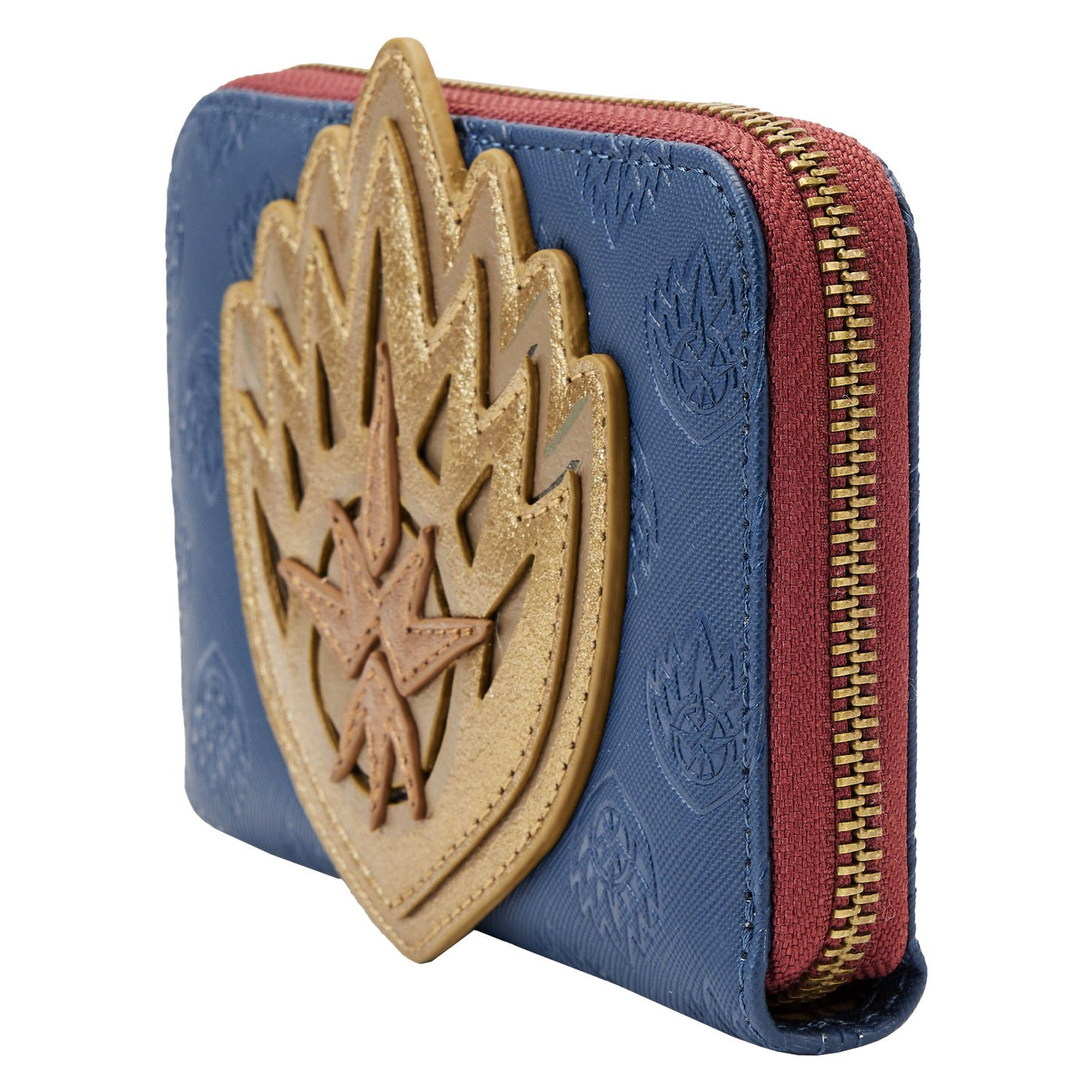671803462526 - Loungefly Marvel Guardians of the Galaxy 3 Ravager Badge Zip-Around Wallet - Side View