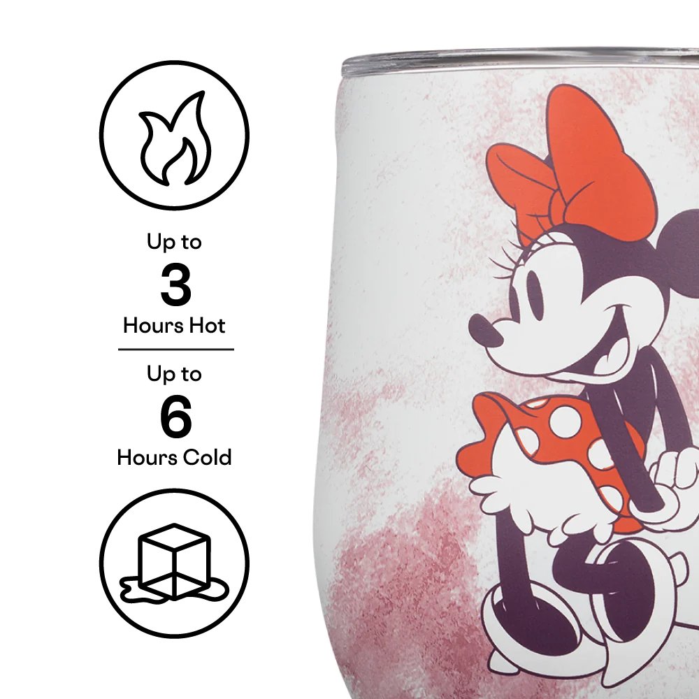 Corkcicle Disney Tie Dye Minnie Mouse 12oz Stemless Cup - Close Up