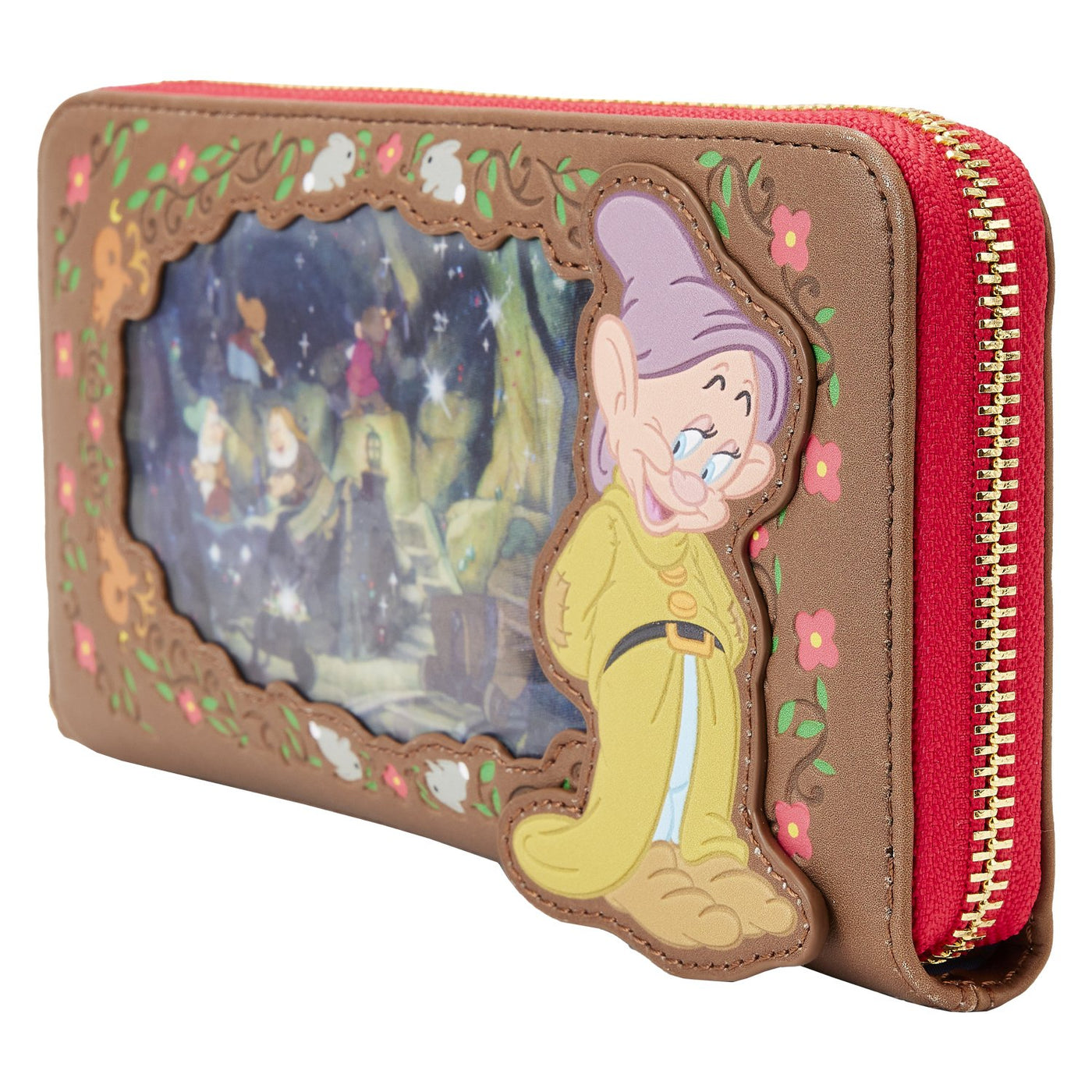 Loungefly Disney Snow White Lenticular Princess Series Zip-Around Wristlet - Side View - 671803457966