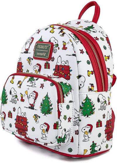 Loungefly Peanuts Snoopy Holiday Allover Print Mini Backpack