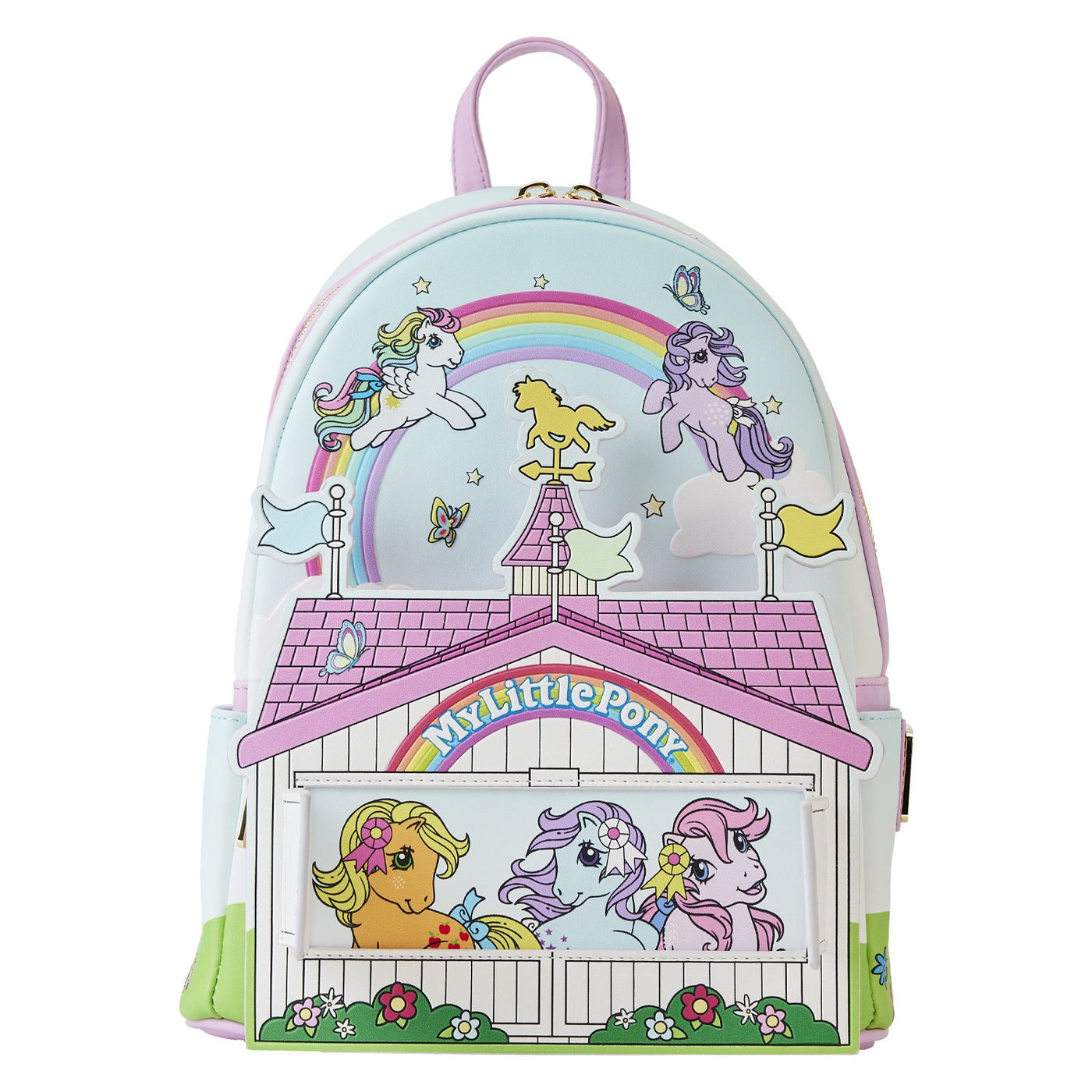 671803456013 - Loungefly Hasbro My Little Pony 40th Anniversary Stable Mini Backpack - Open Applique