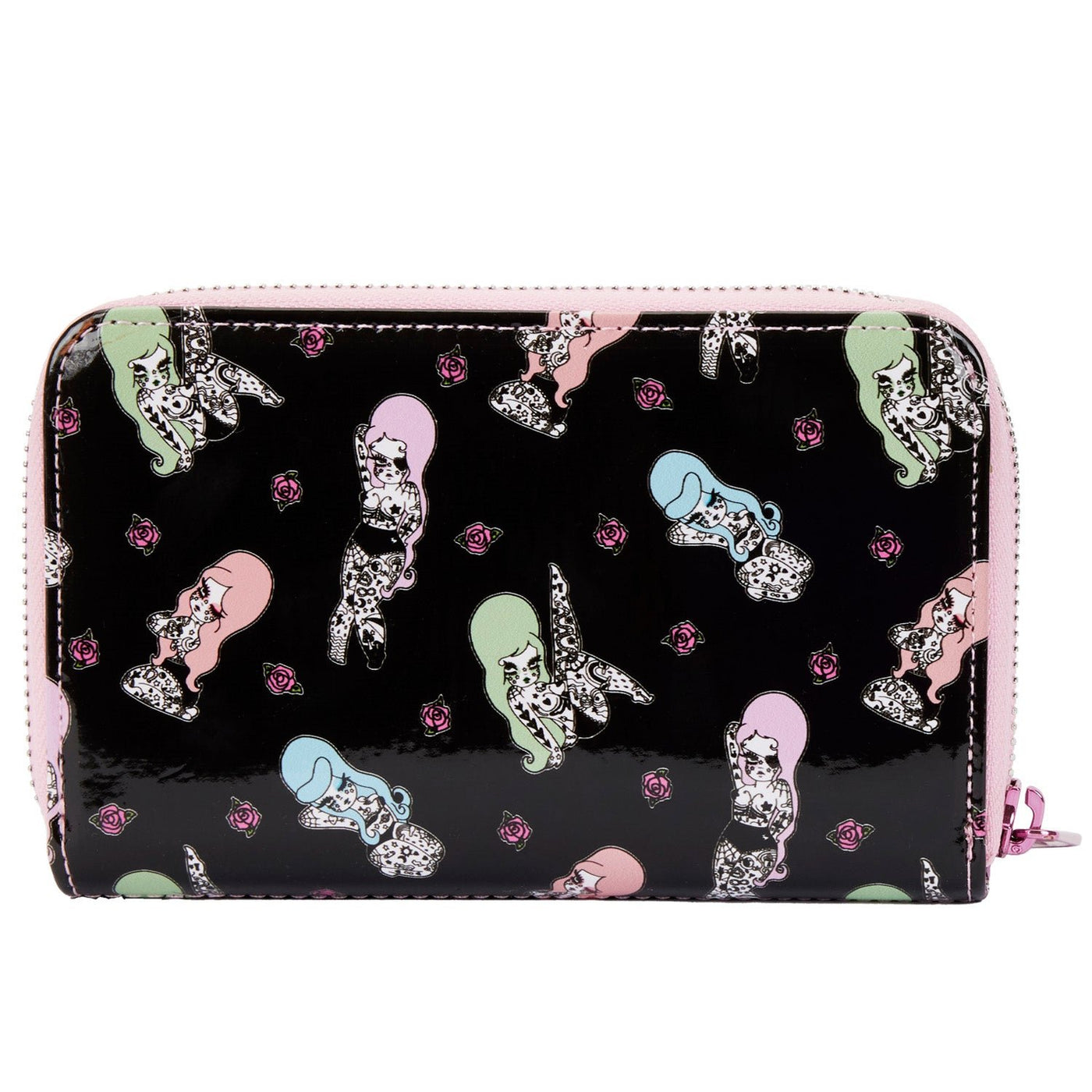 Loungefly Valfre Tattoo Allover Print Zip-Around Wallet - Front