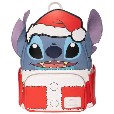 Loungefly Disney Lilo & Stitch Santa Stitch Mini Backpack - Entertainment Earth Ex - Loungefly mini backpack front