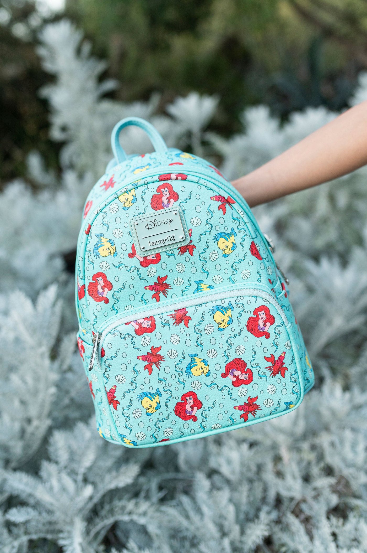 707 Street Exclusive - Loungefly Disney Little Mermaid Ariel and Friends Allover Print Mini Backpack