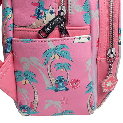 707 Street Exclusive - Disney Lilo & Stitch Palm Tree Stitch and Scrump Allover Print Mini Backpack - Side Pocket