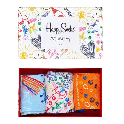 Mother's Day (Childrens Drawing) Socks Gift Box Set - 3-Pack