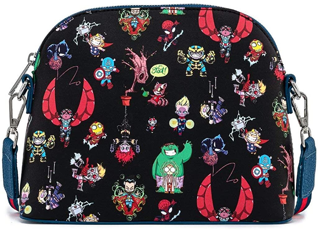 Loungefly Marvel Skottie Young Chibi Group Crossbody Bag - Back