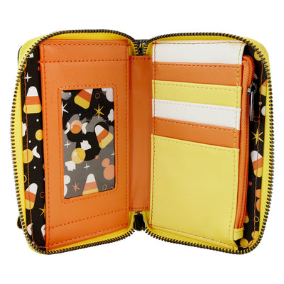 Loungefly Disney Mickey and Friends Candy Corn Zip-Around Wallet - Open View