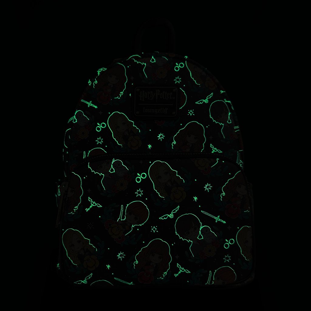 707 Street Exclusive - Loungefly Harry Potter Glow In The Dark Kawaii Mini Backpack - Front GITD - 671803455603