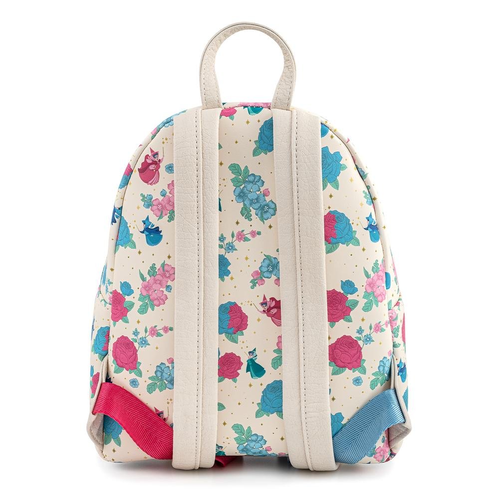 Disney Sleeping Beauty Floral Fairy Godmother Allover Print Mini Backpack - Back