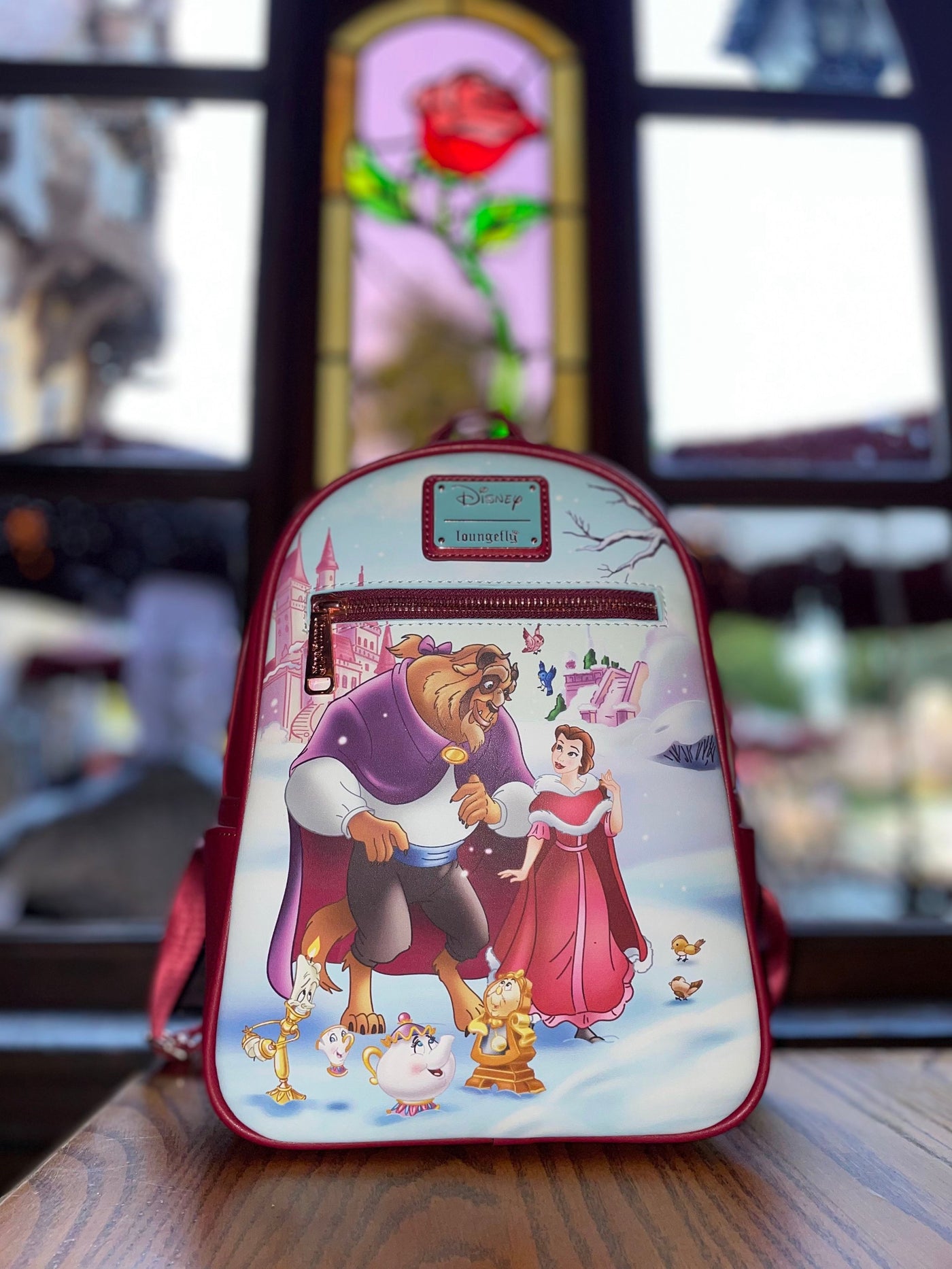 707 Street Exclusive - Loungefly Disney Beauty and the Beast Belle and Beast Winter Scene Mini Backpack - IRL 01