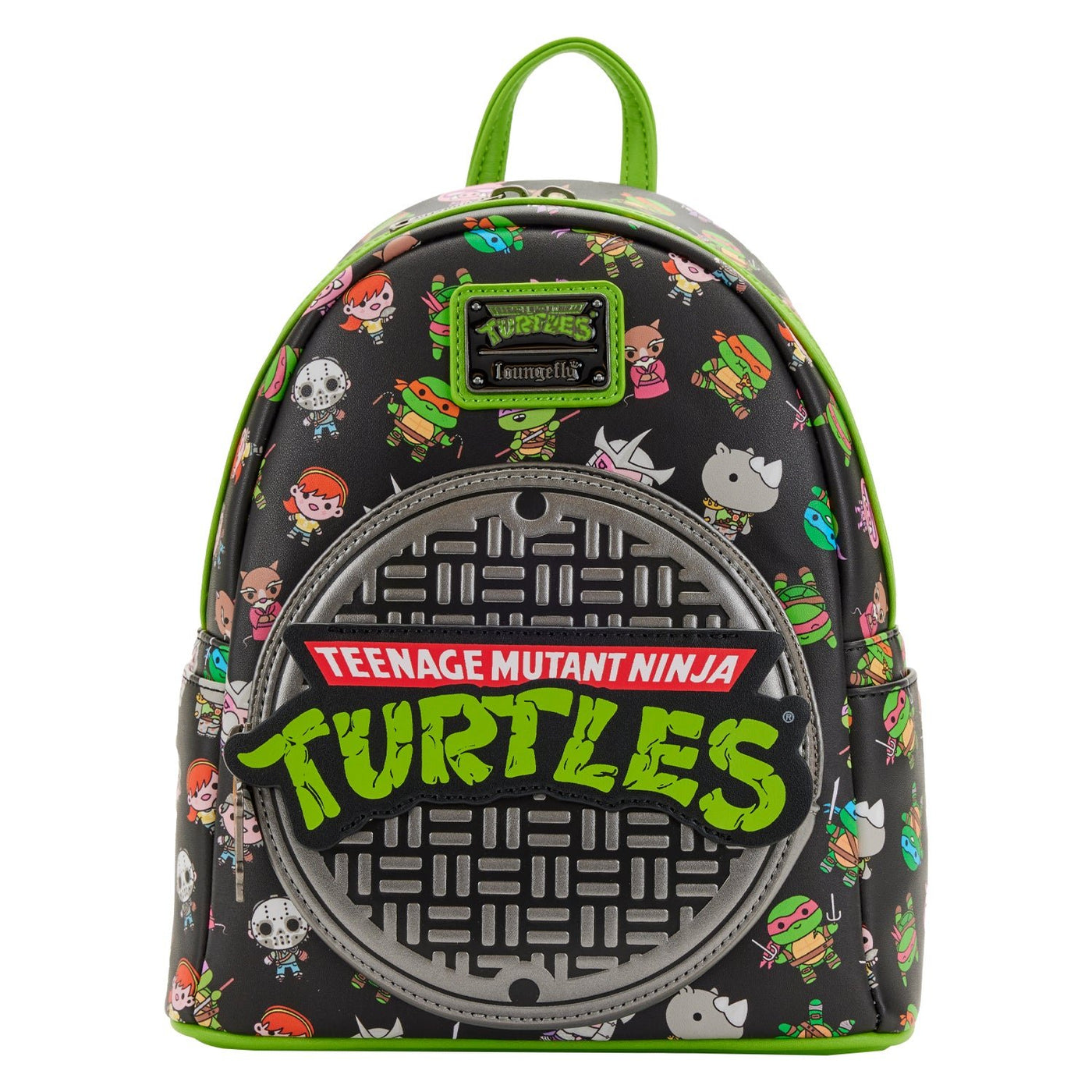 Loungefly Teenage Mutant Ninja Turtles Sewer Cap All Over Print Mini Backpack - Front
