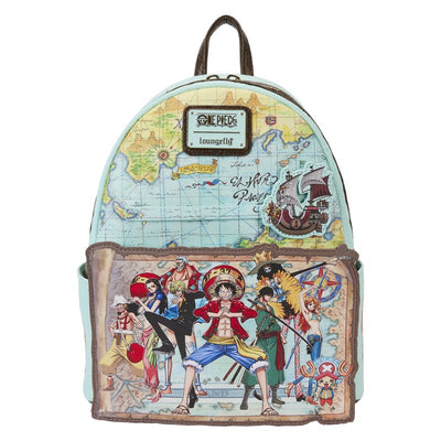 Loungefly Toei One Piece Luffy Gang Map Mini Backpack - Front