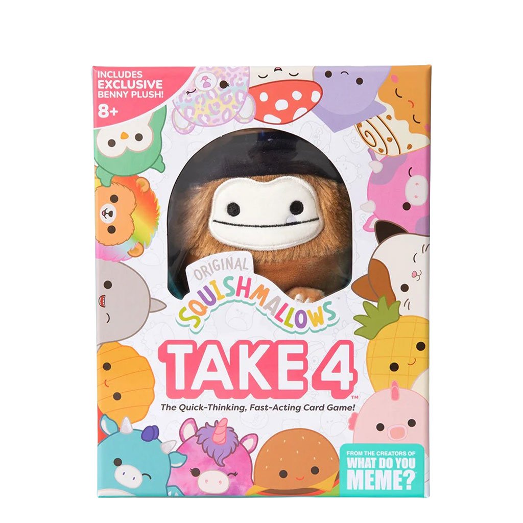 810816034553 - Squishmallows Take 4 by WHAT DO YOU MEME?® Ultimate Family Card Game - Front