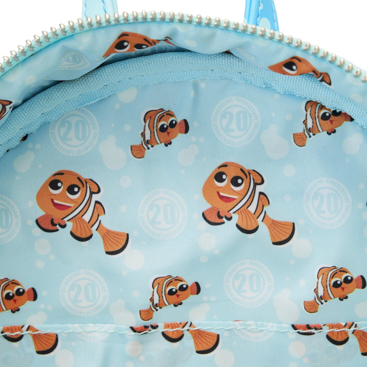 671803451407 - Loungefly Disney Finding Nemo 20th Anniversary Bubble Pockets Mini Backpack - Interior Lining
