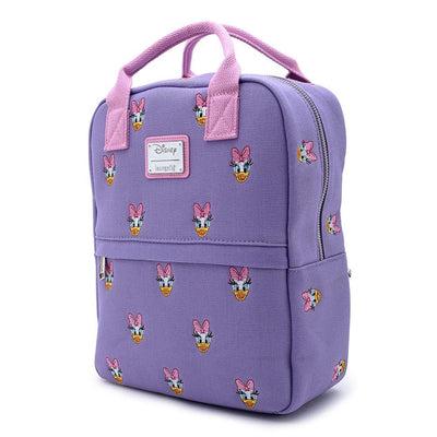 Disney Daisy Duck Embroidered Allover Print Canvas Backpack
